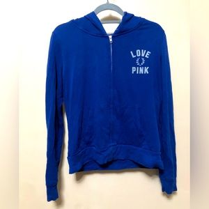 Victoria’s Secret PINK - blue zip up with hood SIZE S